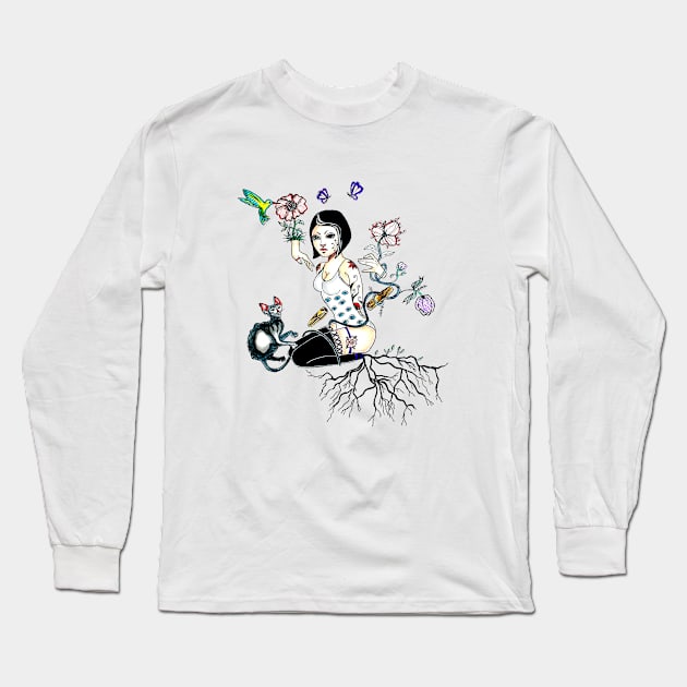 Rooted thoughts Long Sleeve T-Shirt by rosana art